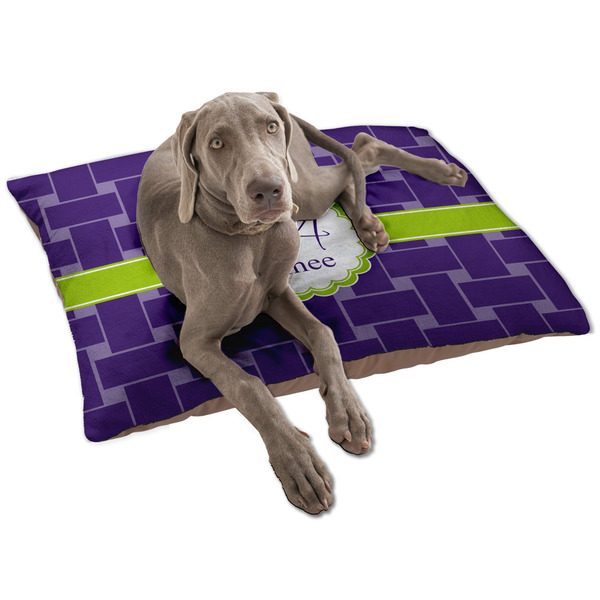 Custom Waffle Weave Dog Bed - Large w/ Name and Initial