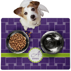 Waffle Weave Dog Food Mat - Medium w/ Name and Initial