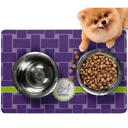 Waffle Weave Dog Food Mat - Small w/ Name and Initial