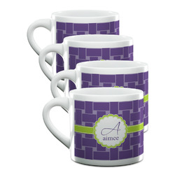 Waffle Weave Double Shot Espresso Cups - Set of 4 (Personalized)