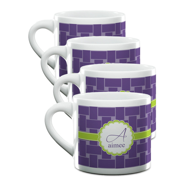 Custom Waffle Weave Double Shot Espresso Cups - Set of 4 (Personalized)