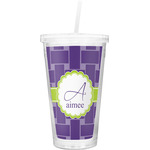 Waffle Weave Double Wall Tumbler with Straw (Personalized)