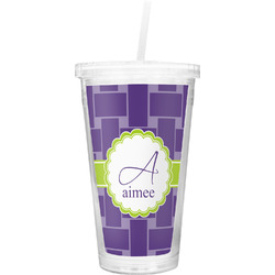 Waffle Weave Double Wall Tumbler with Straw (Personalized)