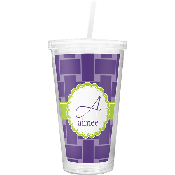Custom Waffle Weave Double Wall Tumbler with Straw (Personalized)