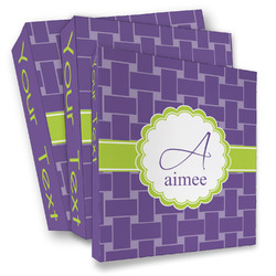 Waffle Weave 3 Ring Binder - Full Wrap (Personalized)