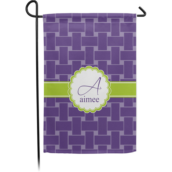 Custom Waffle Weave Small Garden Flag - Single Sided w/ Name and Initial