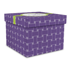 Waffle Weave Gift Box with Lid - Canvas Wrapped - Large (Personalized)