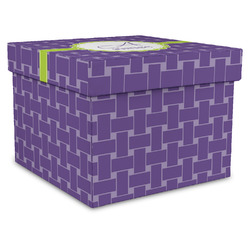 Waffle Weave Gift Box with Lid - Canvas Wrapped - X-Large (Personalized)