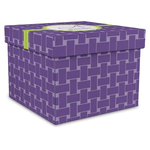 Custom Waffle Weave Gift Box with Lid - Canvas Wrapped - X-Large (Personalized)