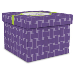 Waffle Weave Gift Box with Lid - Canvas Wrapped - XX-Large (Personalized)