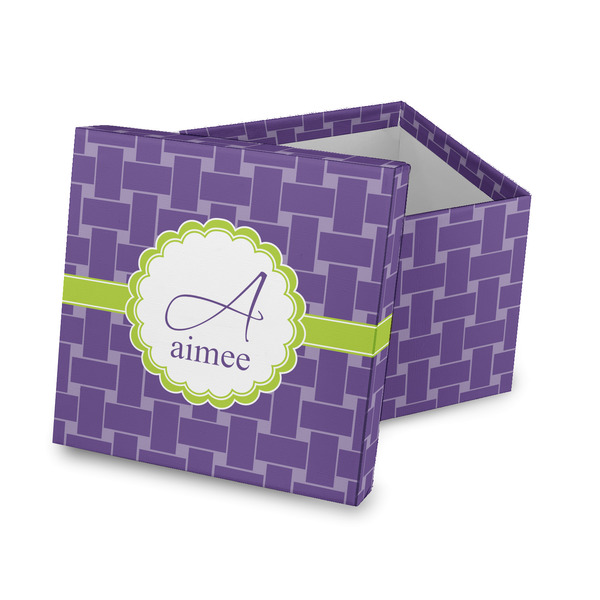 Custom Waffle Weave Gift Box with Lid - Canvas Wrapped (Personalized)