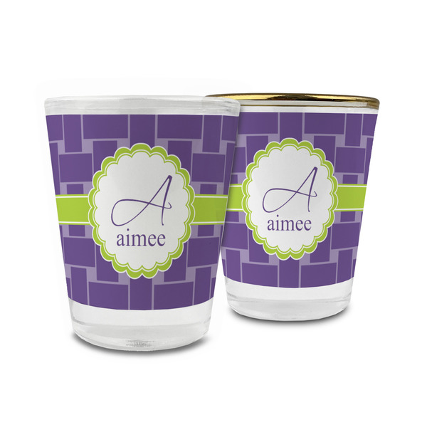 Custom Waffle Weave Glass Shot Glass - 1.5 oz (Personalized)