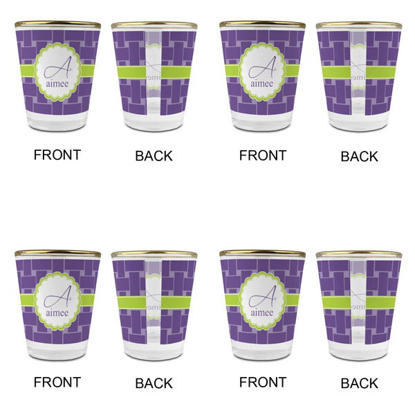 Waffle Weave Glass Shot Glass - with gold rim - Set of 4 - APPROVAL