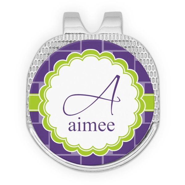 Custom Waffle Weave Golf Ball Marker - Hat Clip - Silver