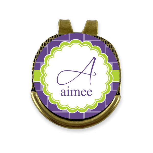 Custom Waffle Weave Golf Ball Marker - Hat Clip - Gold