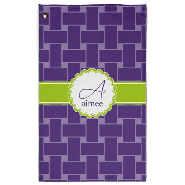 Custom Waffle Weave Golf Towel - Poly-Cotton Blend w/ Name and Initial