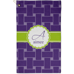 Waffle Weave Golf Towel - Poly-Cotton Blend - Small w/ Name and Initial