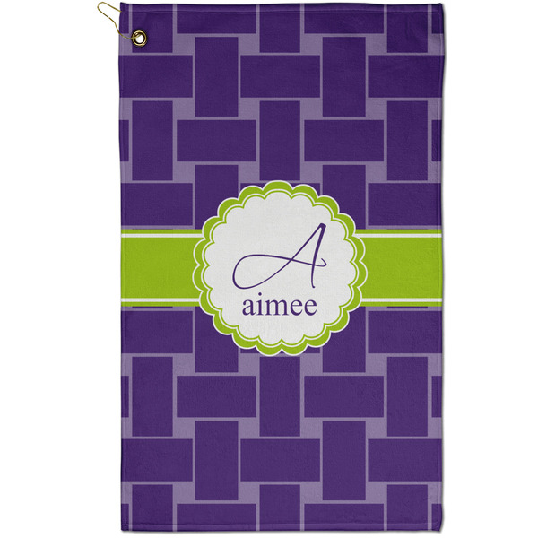 Custom Waffle Weave Golf Towel - Poly-Cotton Blend - Small w/ Name and Initial