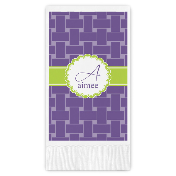 Custom Waffle Weave Guest Napkins - Full Color - Embossed Edge (Personalized)