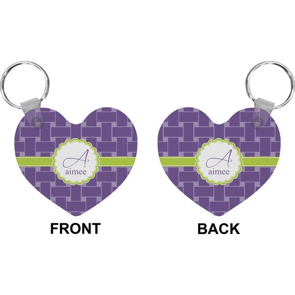 Waffle Weave Heart Keychain (Front + Back)