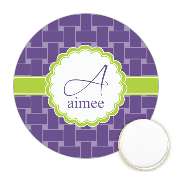 Custom Waffle Weave Printed Cookie Topper - Round (Personalized)