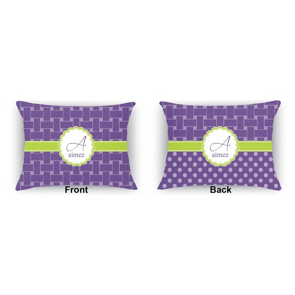 Waffle Weave  Indoor Rectangular Burlap Pillow (Front and Back)