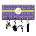 Waffle Weave Key Hanger w/ 4 Hooks w/ Name and Initial
