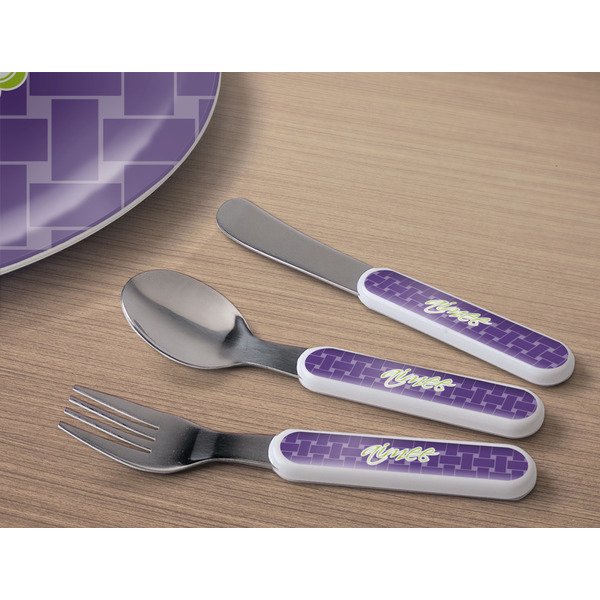 Waffle Weave Kids Flatware w/ Plate