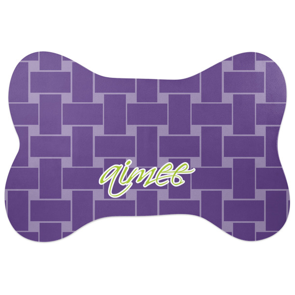 Custom Waffle Weave Bone Shaped Dog Food Mat (Personalized)