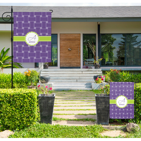 Custom Waffle Weave Large Garden Flag - Single Sided (Personalized)