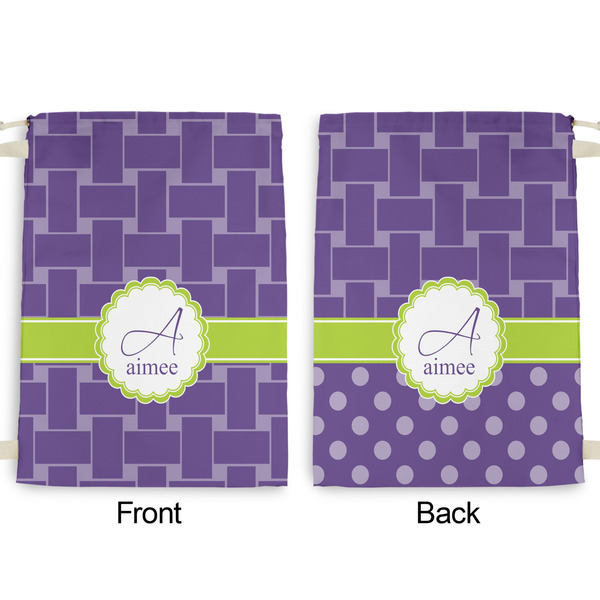 Waffle Weave Large Laundry Bag - Front & Back View