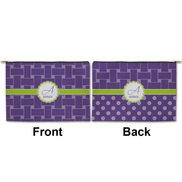 Waffle Weave Large Zipper Pouch Approval (Front and Back)
