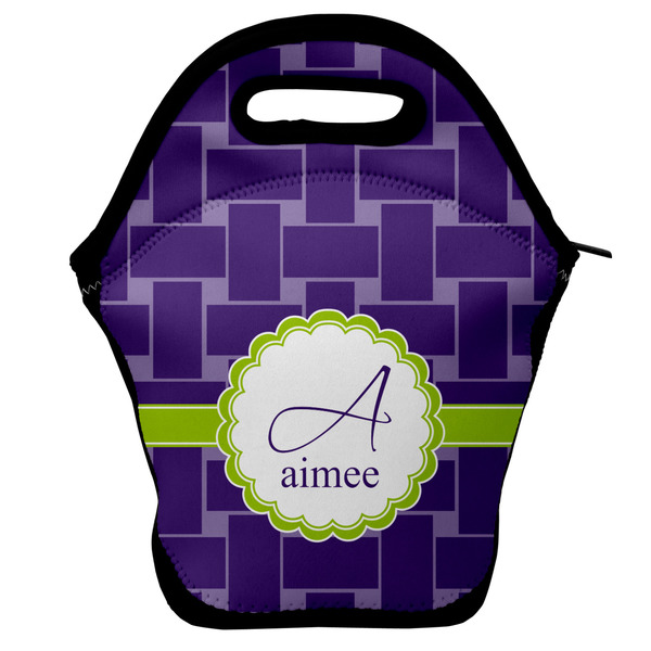 Custom Waffle Weave Lunch Bag w/ Name and Initial