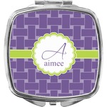 Waffle Weave Compact Makeup Mirror (Personalized)