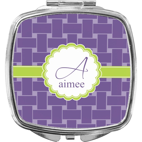 Custom Waffle Weave Compact Makeup Mirror (Personalized)