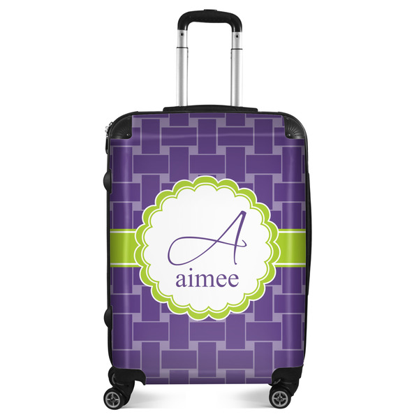 Custom Waffle Weave Suitcase - 24" Medium - Checked (Personalized)