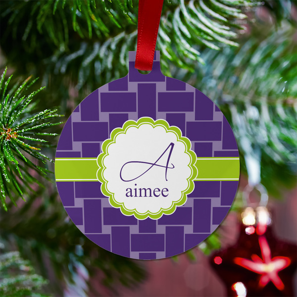 Waffle Weave Metal Ball Ornament - Lifestyle