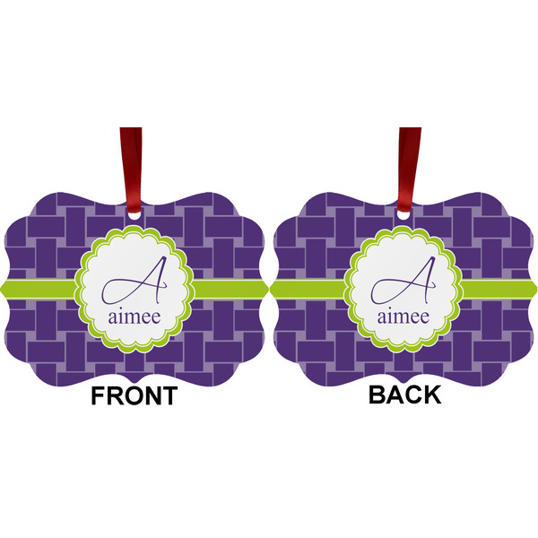 Waffle Weave Metal Benilux Ornament - Front and Back (APPROVAL)