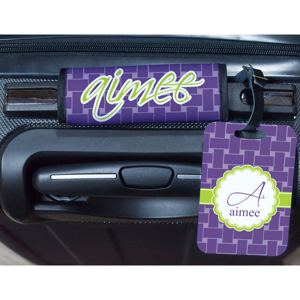 Waffle Weave Metal Luggage Tag & Handle Wrap - In Context