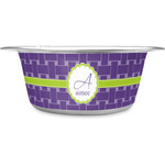 Waffle Weave Stainless Steel Dog Bowl (Personalized)