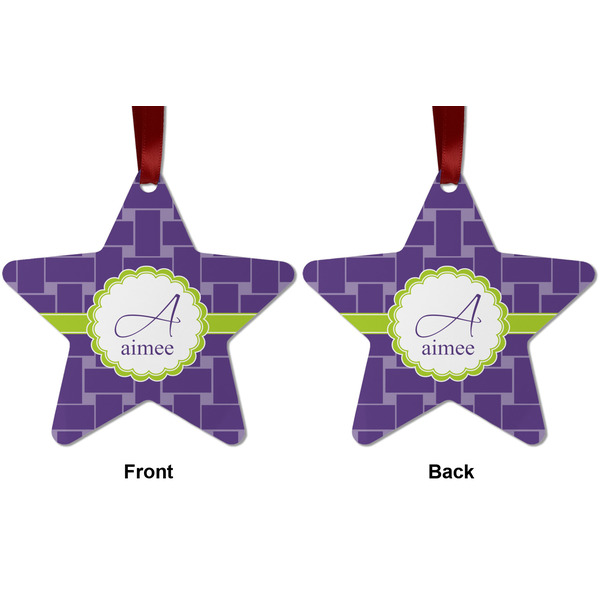 Waffle Weave Metal Star Ornament - Front and Back