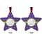 Waffle Weave Metal Star Ornament - Front and Back