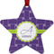 Waffle Weave Metal Star Ornament - Double Sided w/ Name and Initial