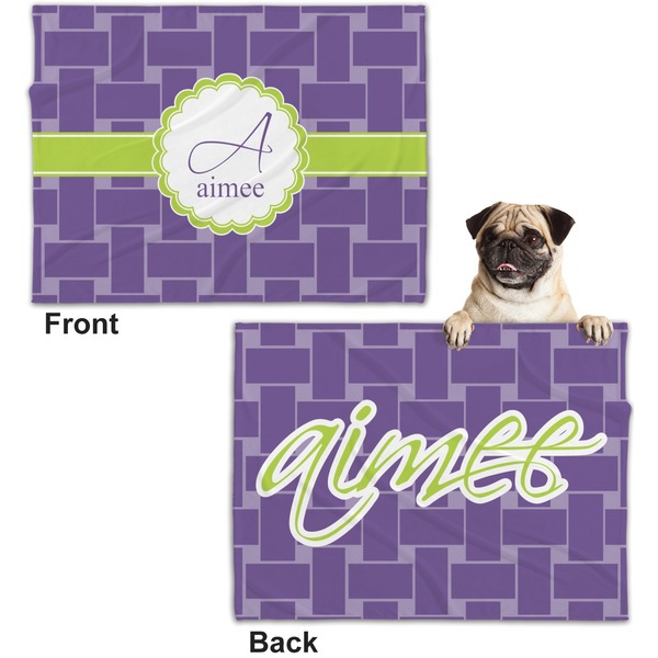 Waffle Weave Microfleece Dog Blanket - Regular - Front & Back