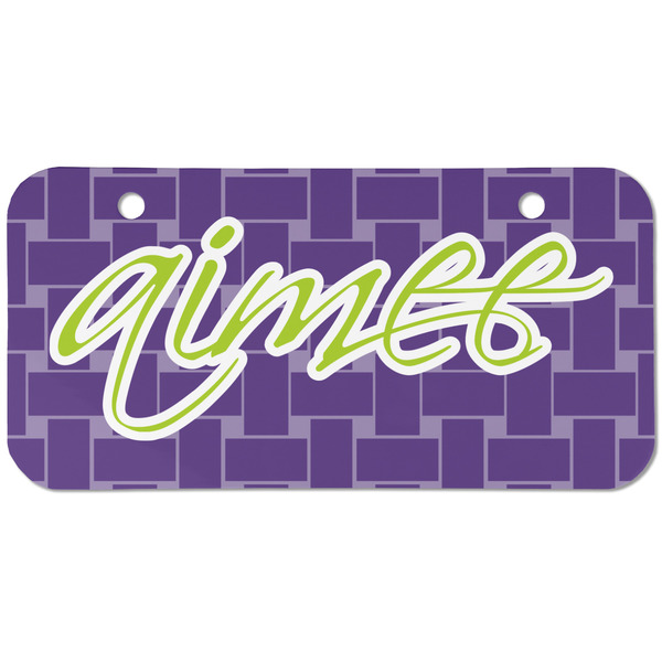 Custom Waffle Weave Mini/Bicycle License Plate (2 Holes) (Personalized)