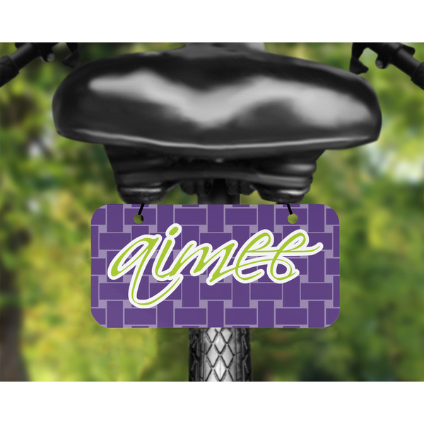 Waffle Weave Mini License Plate on Bicycle - LIFESTYLE Two holes