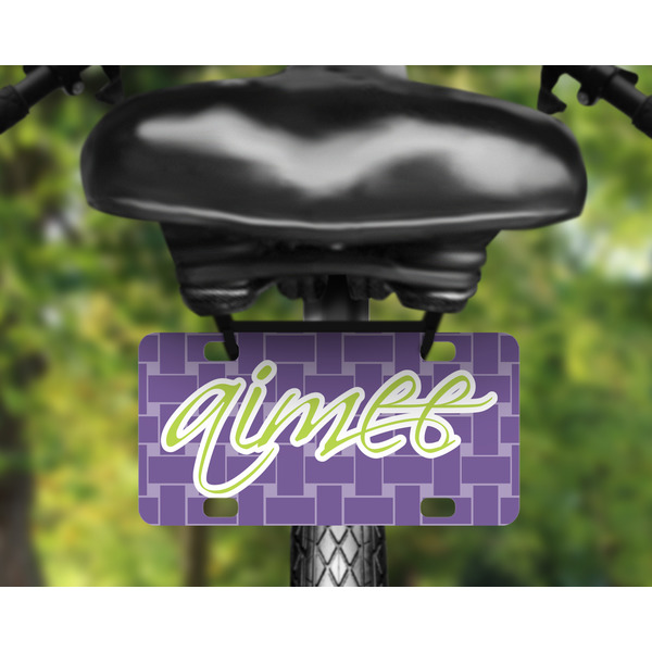 Waffle Weave Mini License Plate on Bicycle