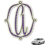 Waffle Weave Monogram Car Decal (Personalized)