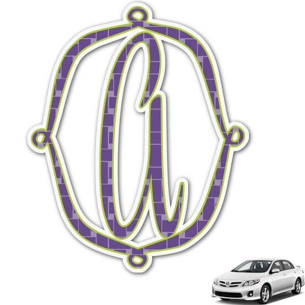 Custom Waffle Weave Monogram Car Decal (Personalized)