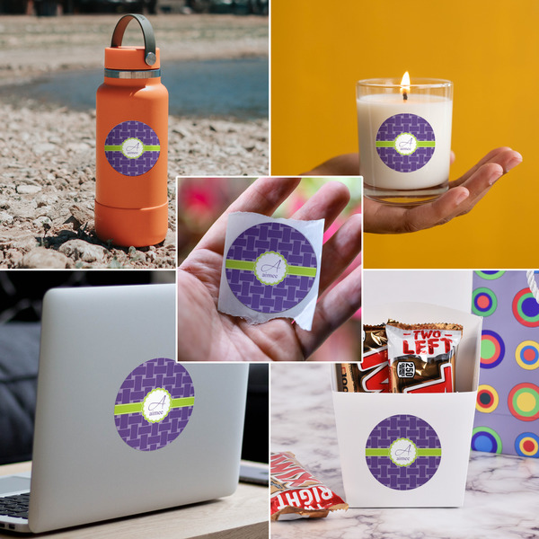 Waffle Weave Multipurpose Round Labels - In Context